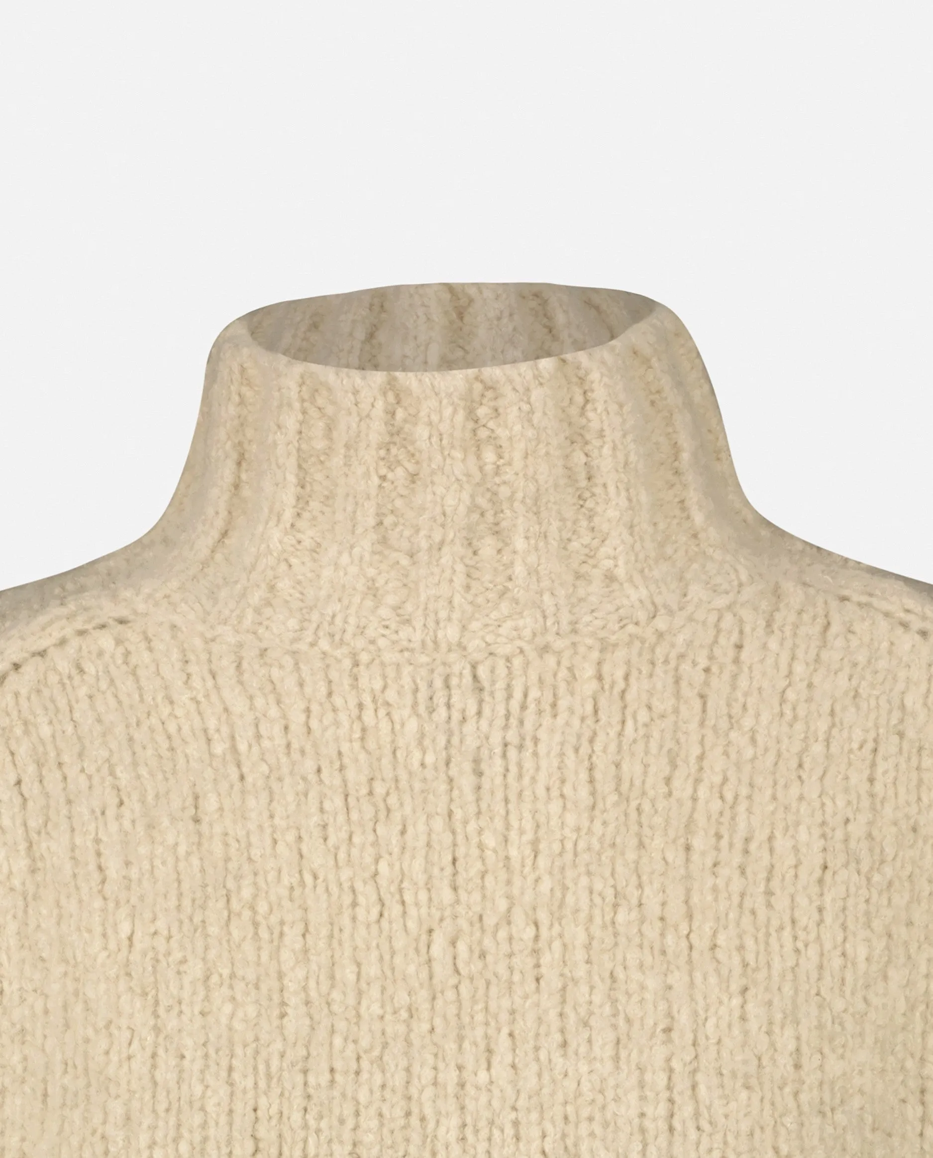 Stehkragen Pullover aus Cashmere-Mischung in Beige